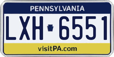 PA license plate LXH6551