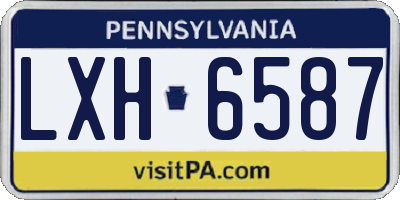 PA license plate LXH6587