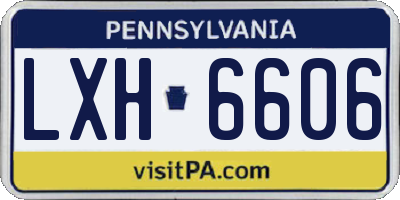 PA license plate LXH6606