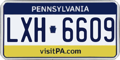 PA license plate LXH6609
