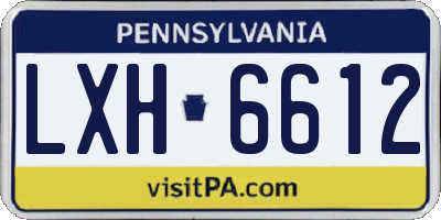 PA license plate LXH6612