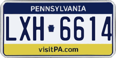 PA license plate LXH6614