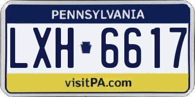 PA license plate LXH6617