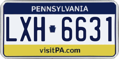 PA license plate LXH6631