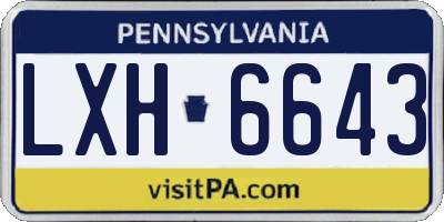 PA license plate LXH6643