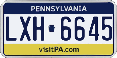 PA license plate LXH6645