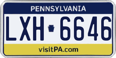 PA license plate LXH6646