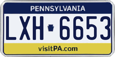 PA license plate LXH6653