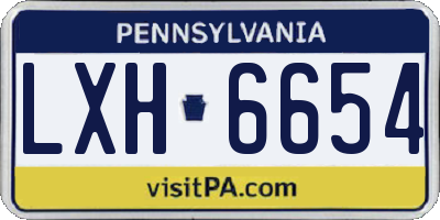PA license plate LXH6654