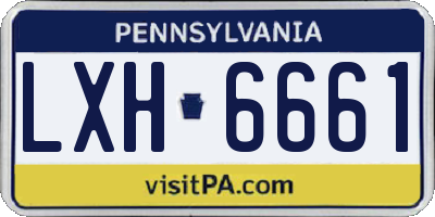 PA license plate LXH6661
