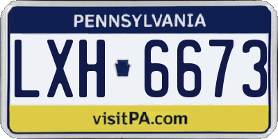 PA license plate LXH6673