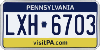 PA license plate LXH6703