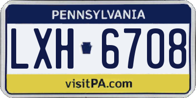 PA license plate LXH6708