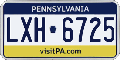 PA license plate LXH6725