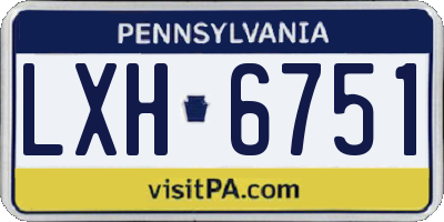 PA license plate LXH6751