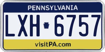 PA license plate LXH6757