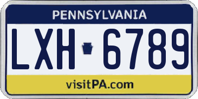 PA license plate LXH6789