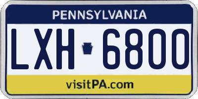 PA license plate LXH6800