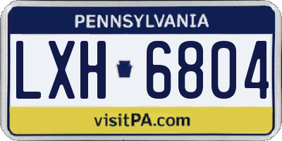PA license plate LXH6804