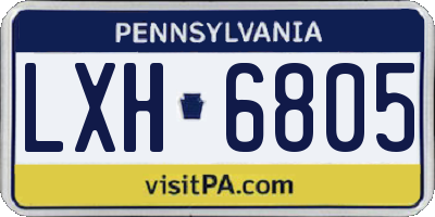 PA license plate LXH6805