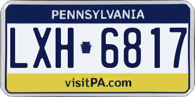 PA license plate LXH6817