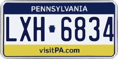 PA license plate LXH6834