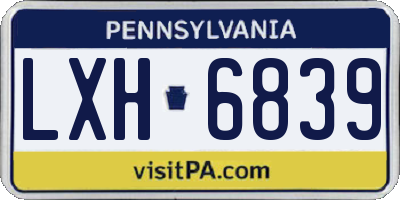 PA license plate LXH6839