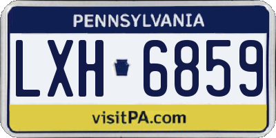 PA license plate LXH6859