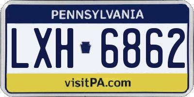 PA license plate LXH6862
