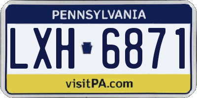 PA license plate LXH6871