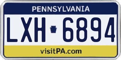 PA license plate LXH6894