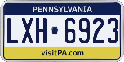 PA license plate LXH6923