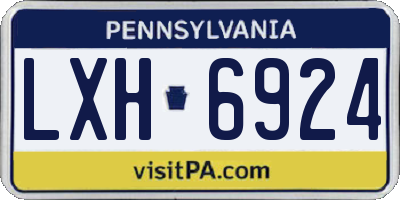 PA license plate LXH6924