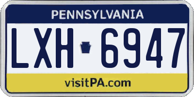 PA license plate LXH6947