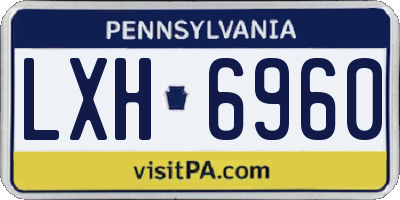 PA license plate LXH6960