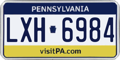 PA license plate LXH6984