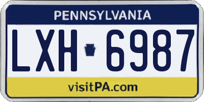PA license plate LXH6987