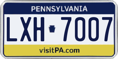 PA license plate LXH7007