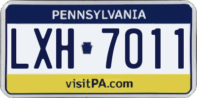 PA license plate LXH7011