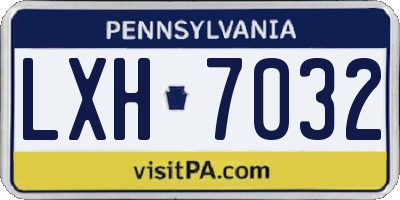 PA license plate LXH7032