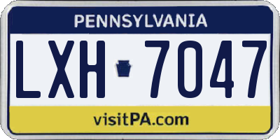 PA license plate LXH7047