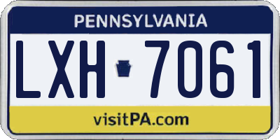 PA license plate LXH7061