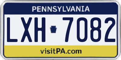 PA license plate LXH7082