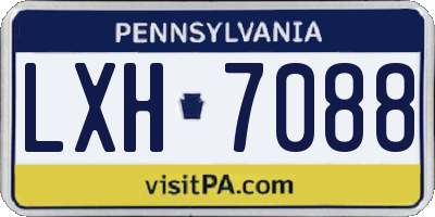 PA license plate LXH7088