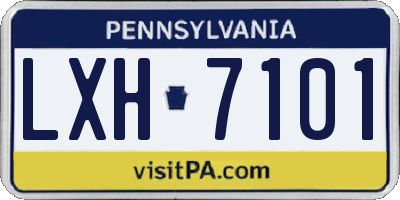 PA license plate LXH7101