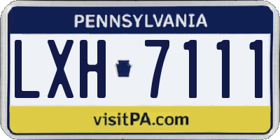 PA license plate LXH7111