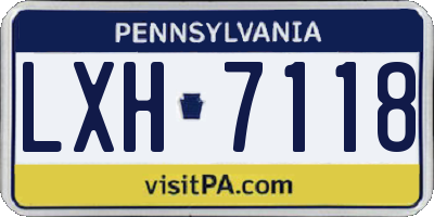 PA license plate LXH7118