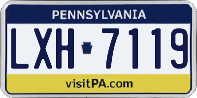 PA license plate LXH7119