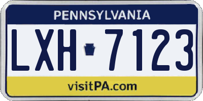 PA license plate LXH7123
