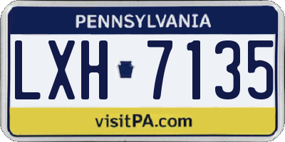 PA license plate LXH7135